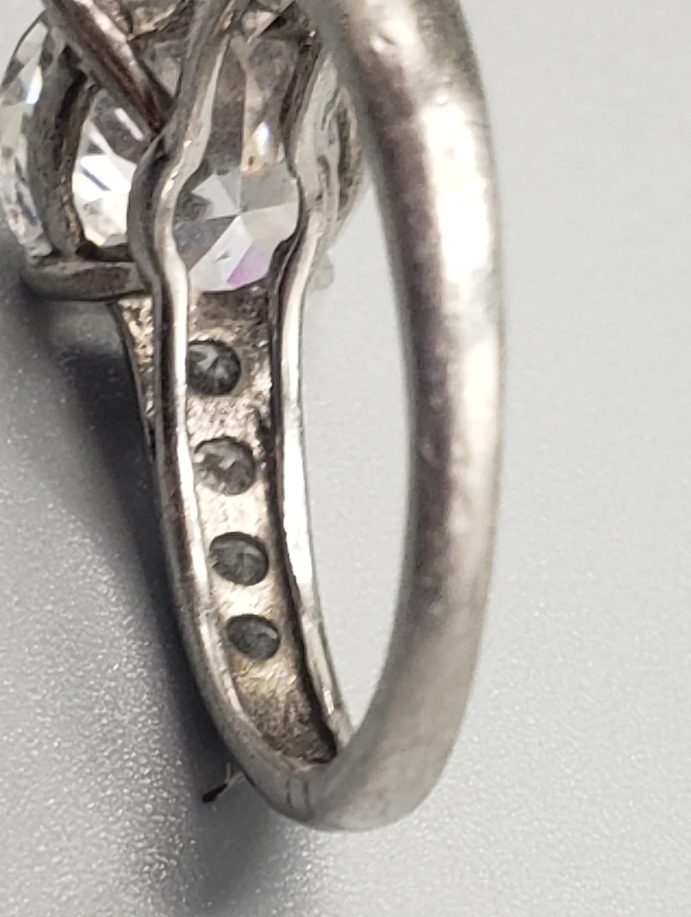 Sterling Silver w/ CZ crystals - Solitaire Cocktail Ring 7.75